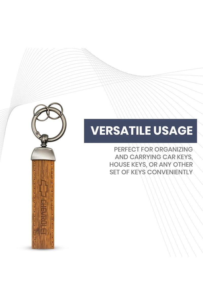Chevrolet Premium CHEVROLET Car Key Chain with Metal Ring and PU Leather Strap - Elegant and Durable  - Image 5