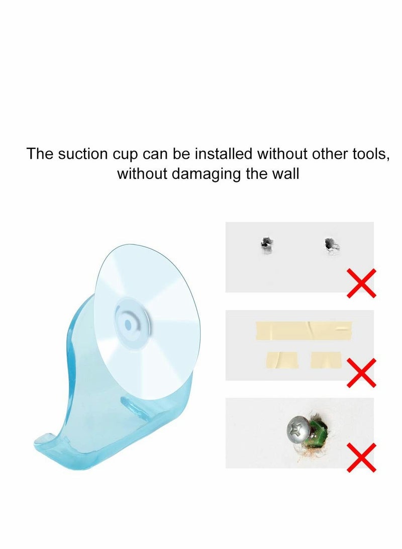 Y&D 6 PCS Razor Holder with Suction Cup, Shower Shaver Cup Self-Adhesive Wall Mount Bathroom Organizer for Glass and Tiles, Gray Blue - Image 4