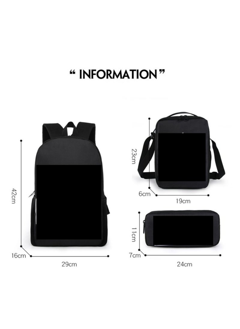 JURASSIC WORLD - New Jurassic Park Dinosaur Three piece Set with Large Capacity Backpack, Student School Bag, Lunch Bag, Pen Bag - Image 1