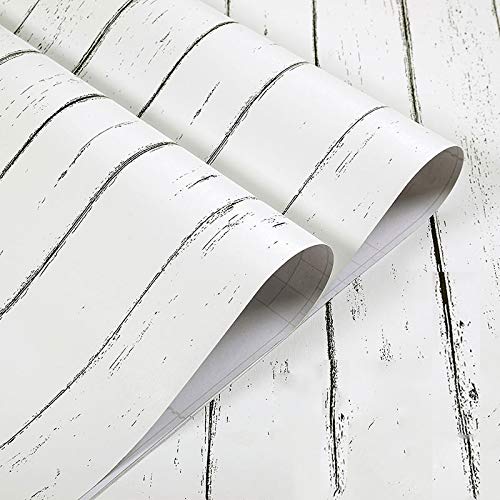 wolpin Self Adhesive, Wall Stickers Wallpaper (45 x 1000 CM, Pearl White) | Plank Nautical Kids Room Decor | Self Adhesive Peel & Stick Wall Sticker | for Furniture, Wardrobe Makeover Decals - Image 1