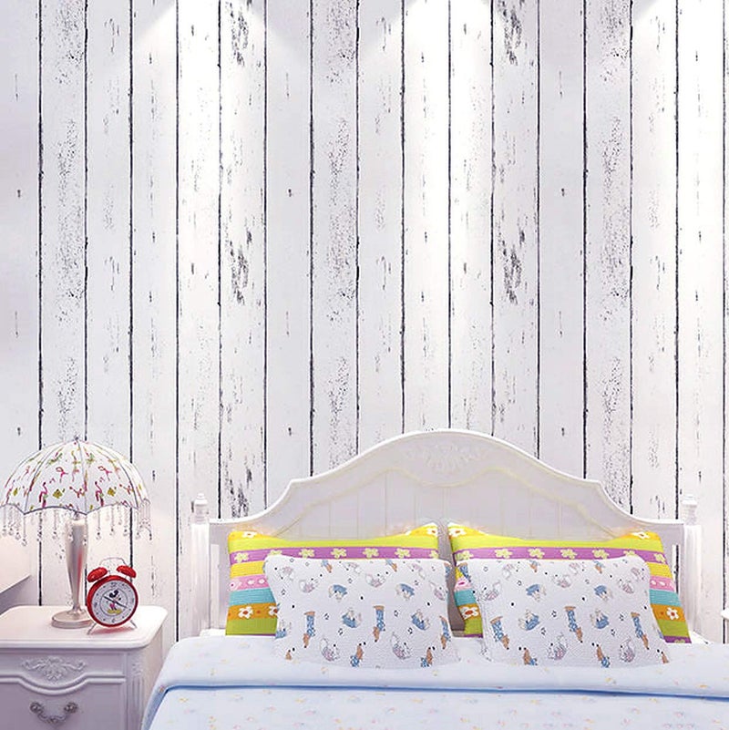 wolpin Self Adhesive, Wall Stickers Wallpaper (45 x 1000 CM, Pearl White) | Plank Nautical Kids Room Decor | Self Adhesive Peel & Stick Wall Sticker | for Furniture, Wardrobe Makeover Decals - Image 5