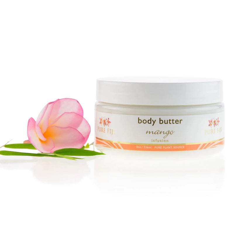 PURE FIJI Body Butter Moisturizer Body Butter Cream Face Cream and Body Lotion for Dry Skin with Natural Oils Vitamin E Body Butter For Women for MenMango 8oz