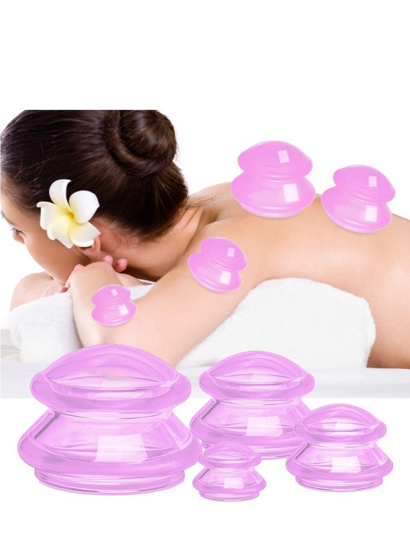 4Pcs Set Moisture Absorber Anti Cellulite Vacuum Cupping Cup Silicone Family Facial Body Massage Therapy - Image 2