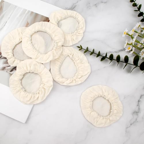 Pretwad 6 Pack Sourdough Starter Jar Covers Cloth - Reusable Linen Covers Cloth for Elastic Sourdough Starter Container, Unbleached Fabric Bread Fermentation Cover for Most 3-4 Inch Glass Mason-Jars - Image 3
