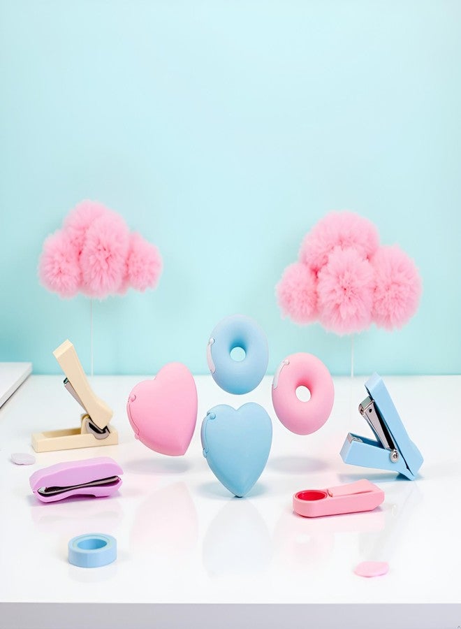 Jinshining 1pc Pink-Heart Tape Dispenser,Creative and Practical Invisible Tape Cutter with Small Tape Inside Tape Dispenser Invisible Tape Cutter,Cute Heart Tape Organizer for School and Offices,Tape Dispensers - Image 2