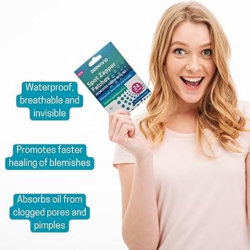 Derma V10 Spot Zapper Patches Pack Of 24 Hydrocolloid Patches To Promote Faster Healing For Blemishes And Pimples Waterproof Breathable Long Lasting Invisible Dermatologically Tested 2 Sizes - Image 4