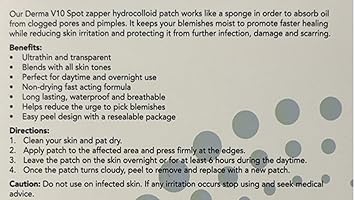 Derma V10 Spot Zapper Patches Pack Of 24 Hydrocolloid Patches To Promote Faster Healing For Blemishes And Pimples Waterproof Breathable Long Lasting Invisible Dermatologically Tested 2 Sizes - Image 2