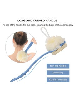 Halamine Shower Brush,Bath Body Brush,with Curved Long Handle for Skin Exfoliating Bath,Men and Women,Blue  - Image 4