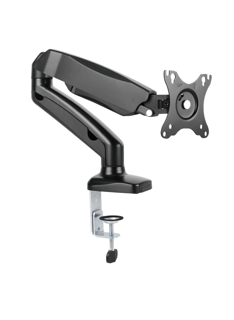 Skill Tech Skilltech SH130 C012 Mechanical Spring Single Monitor Arm 17–32", 2–9kg Load, Full Motion Tilt/Swivel/Rotation, Max VESA 100×100, Clamp & Grommet Installation – Matte Black - Image 1