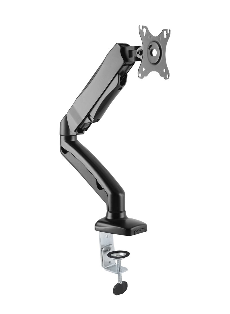 Skill Tech Skilltech SH130 C012 Mechanical Spring Single Monitor Arm 17–32", 2–9kg Load, Full Motion Tilt/Swivel/Rotation, Max VESA 100×100, Clamp & Grommet Installation – Matte Black - Image 4