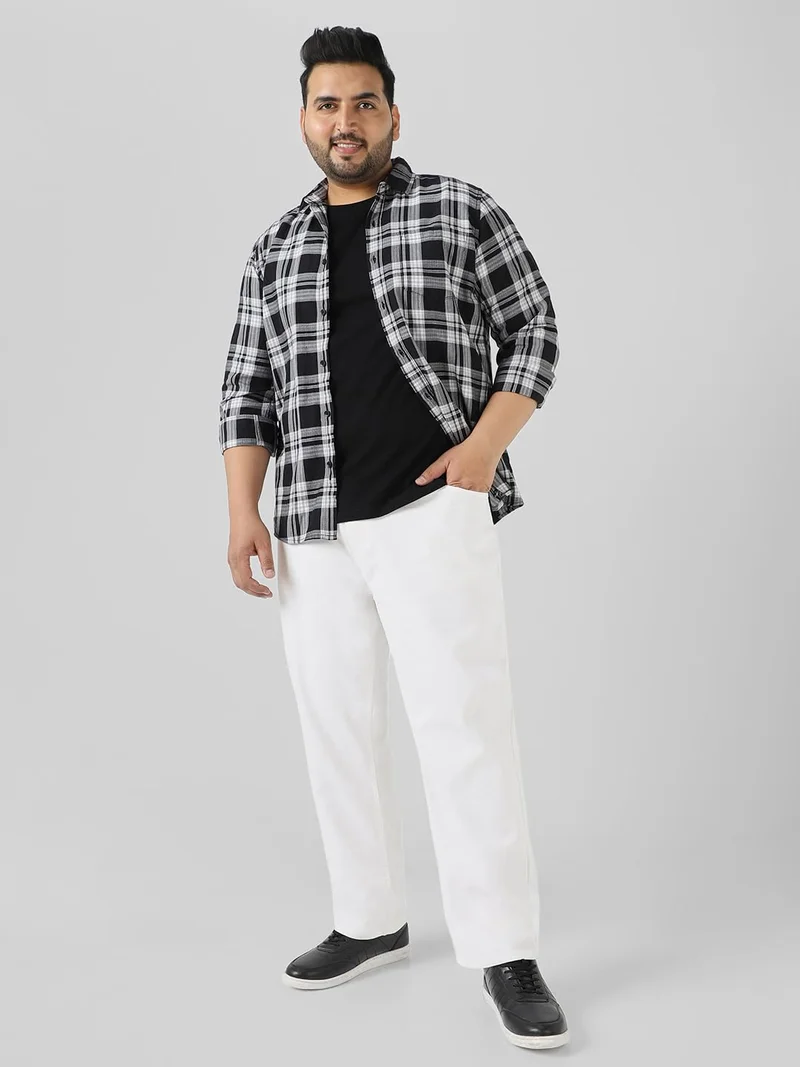 Urbano Fashion  Urbano Plus Men's White Regular Fit Stretch Jeans  | Best Price UAE
