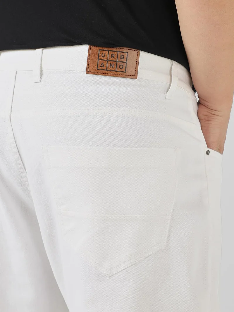 Urbano Fashion  Urbano Plus Men's White Regular Fit Stretch Jeans  | Best Price UAE