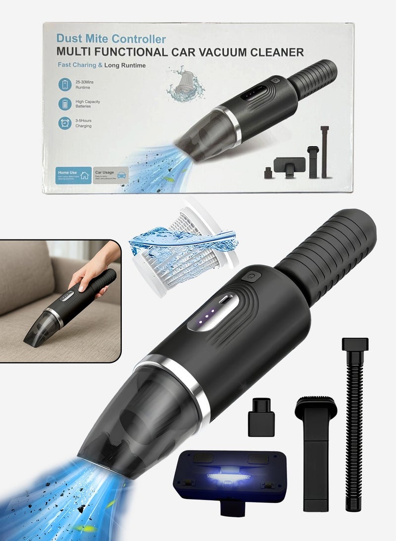 Cordless Handheld Wireless Portable Car Vacuum Cleaner with UV Light – 80W Rechargeable Dust Mite Controller, Strong Suction Wet & Dry Use, Low Noise ≤80dB, Washable Filter, Lightweight 450g for Car, Sofa, Bed, Office & Pet Hair - Image 1