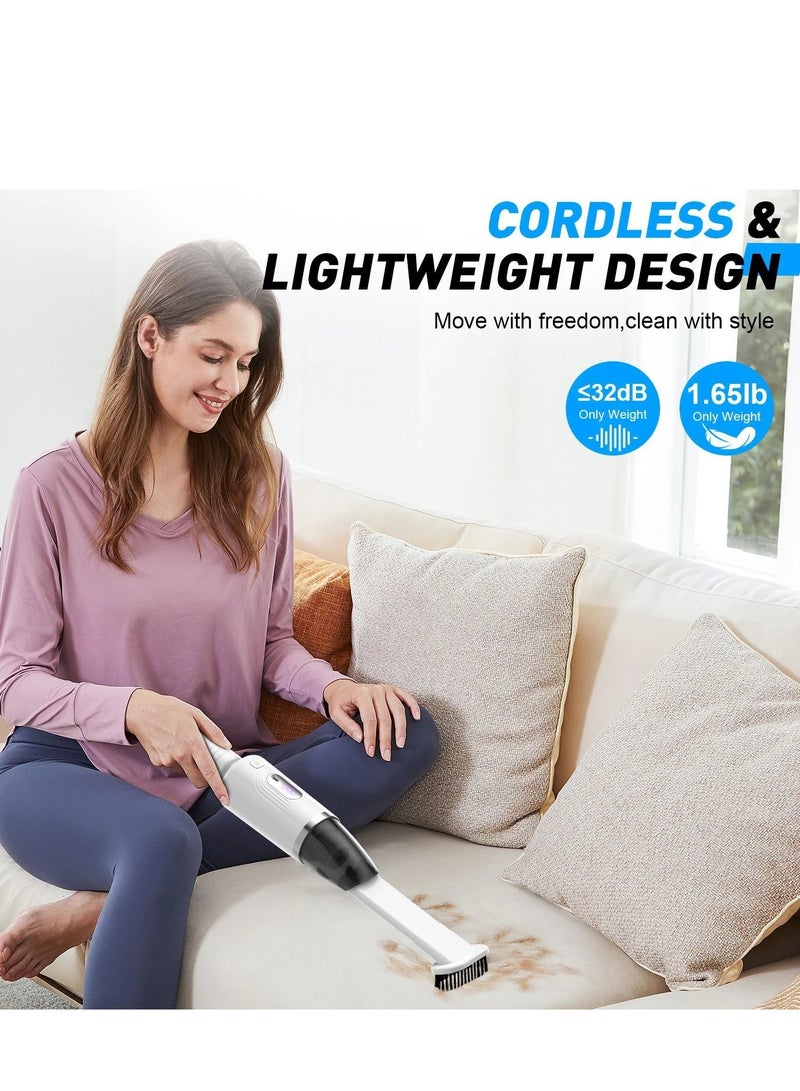 Cordless Handheld Wireless Portable Car Vacuum Cleaner with UV Light – 80W Rechargeable Dust Mite Controller, Strong Suction Wet & Dry Use, Low Noise ≤80dB, Washable Filter, Lightweight 450g for Car, Sofa, Bed, Office & Pet Hair - Image 2