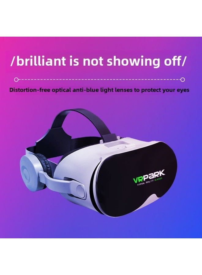 Vr Glasses Mobile Phone Dedicated One-piece Smart 4K Somatosensory 3D Man-machine Game Ar Home Cinema Helmet-Colour:Vr Glasses + Remote Control Y1 White - Image 2