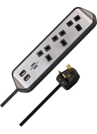 Brennenstuhl 3 Way Corner Extension Socket with 2 Way USB A Socket 2 Meter Cable Black - pzsku/Z7111D50CDD6D0FEE01C4Z/45/1743618139/133b1a3c-11af-4223-9c9c-6bdb95288838