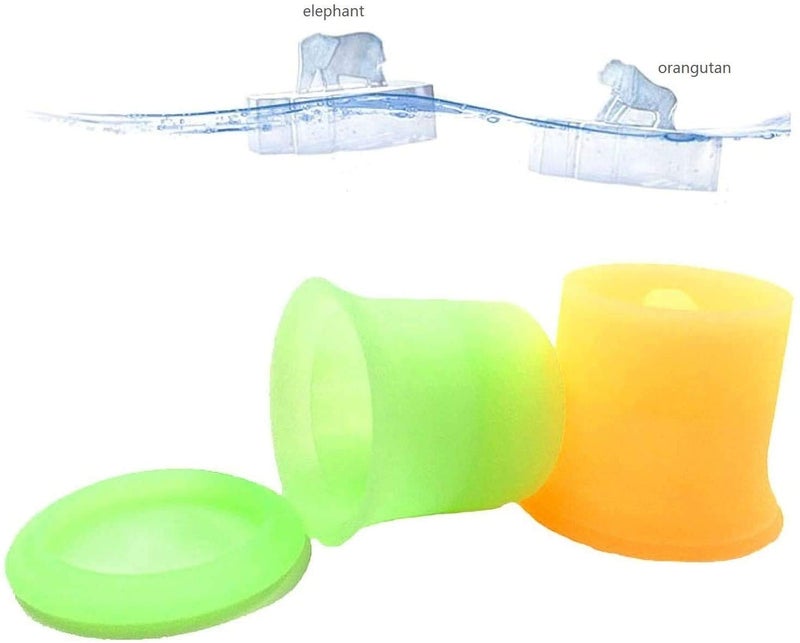 Ziaon Silicone Ice Cube Trays with Lids BPA Free Animal Ice Cube Mold Shapes Novelty Design Ice Cube Maker Elephant+Orangutan - Image 2