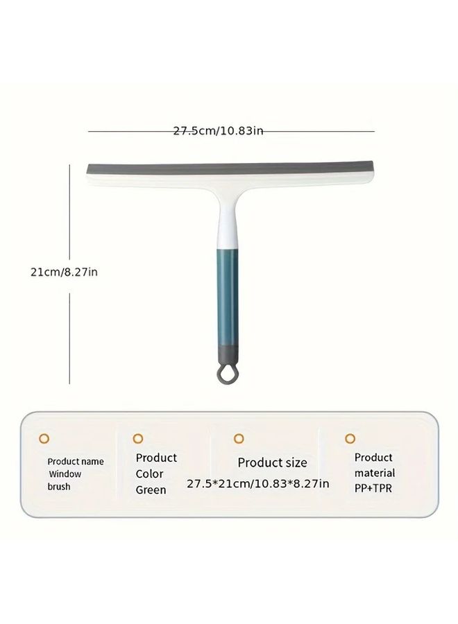 Green Handheld Shower Squeegee Rubber Glass Scraper Home Cleaning Tool for Shower Doors Bathroom Windows and Car Glass Manual Operation Essential Cleaning Accessory - Image 2