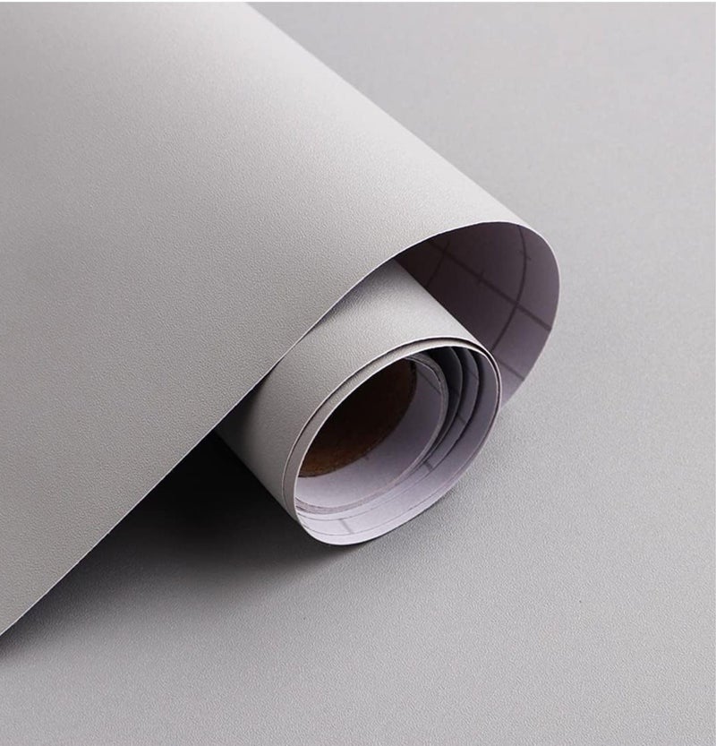 Cosmos Star™ Light Grey Matte Wallpaper Vinyl Peel and Stick Wallpaper Self Adhesive & Waterproof Wallpaper for Kitchen,Shelf Drawer, Bedroom wall (12 x 100 inch) - Image 1