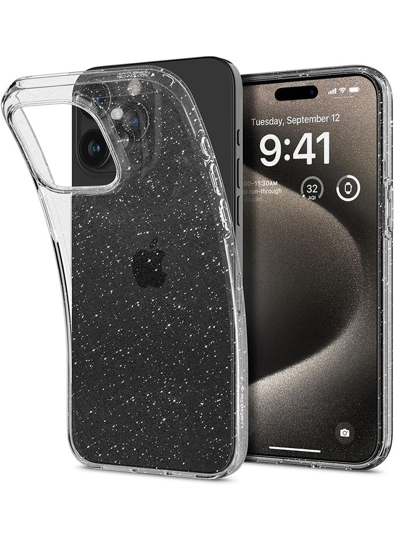 Spigen Liquid Crystal Glitter for iPhone 15 Pro Case Cover - Crystal Quartz 