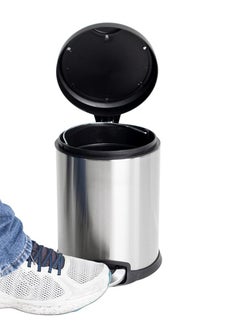 Generic Step Trash & Garbage Bin | Foot-Pedal Mechanism | Glossy Stainless Steel Finish | Soft-Closing Lid | Groove Pedal | Suitable For Bathrooms, Kitchens & Homes | 12 Liters  - Image 3