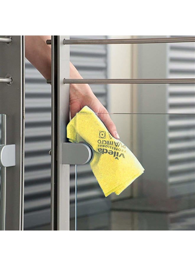 Vileda Professional | PVA Microfiber Cloth | All Purpose Cleaning Shammy | Shiny Streakfree Results | Synthetic Chamois Towel | Ideal for Hard Surfaces | Smooth Absorbent Materials | 5 Pack | Yellow - Image 4