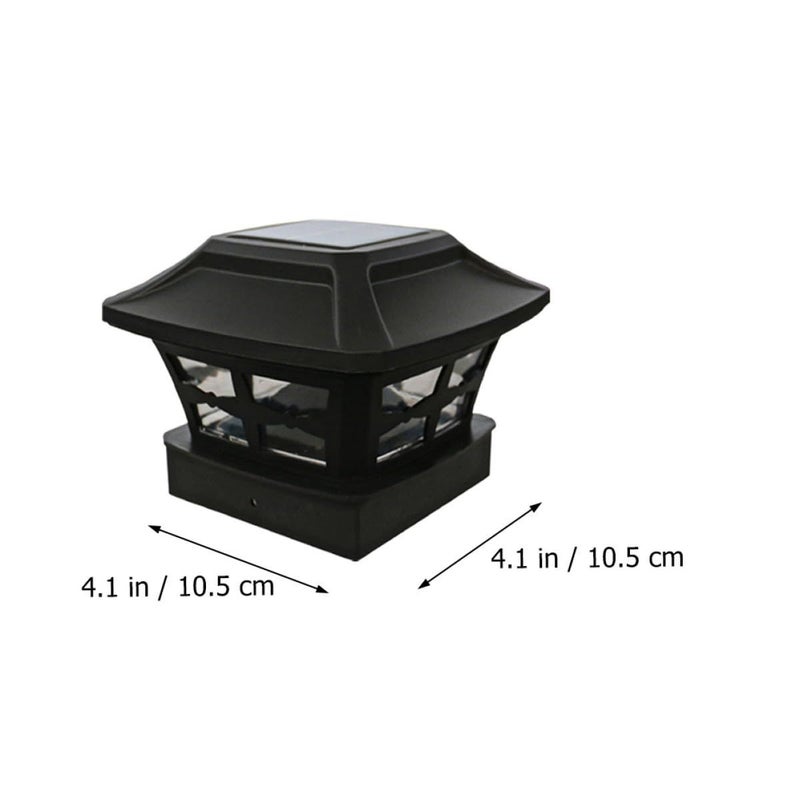 2 Pack Solar Powered Outdoor Pillar Post Lights Black Plastic With Warm White And Cool White Light For Garden Fence Courtyard Yard Lighting - Image 3