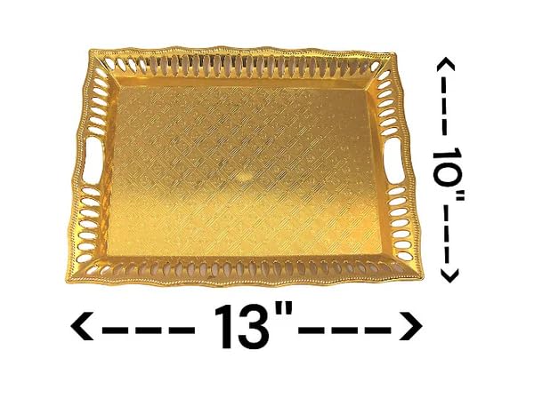 rewrapp Rewrapp Golden Rectangle Plastic Gift Hamper Tray Elegant Golden Color Ideal for Presenting Gifts Treats and Hampers Size 13 x 10 Inches Perfect for Special Occasions and Celebrations - Image 4