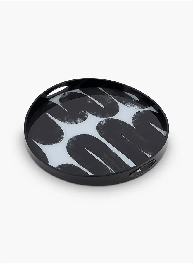 2XL Home Round Tray BLACK 45x45x4.7cm