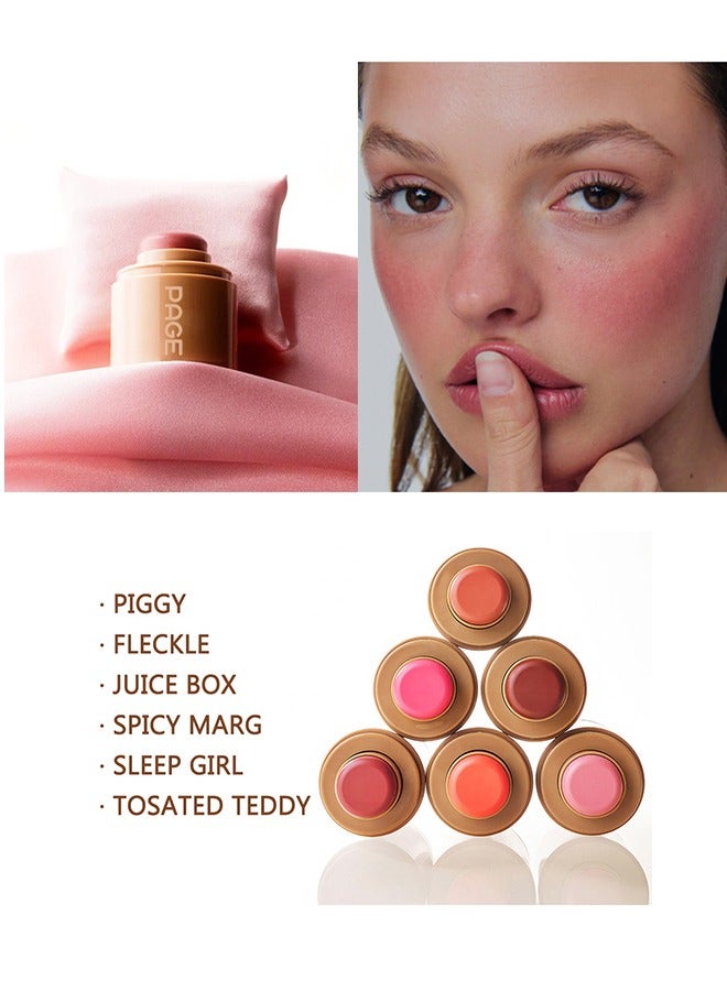 PAGE VINE Pocket Blush -  Long Lasting Smooth Lipstick Blush Stick, Matte Highly Chroma Blusher Paste, Waterproof Blusher Cream #05 - Image 3