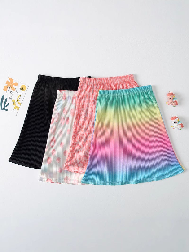 2025 Summer Girl'S Colorful Loose Casual Home Half-Length Nightdress Girl'S Western-Style Breathable Beach Folded Dress - Image 2