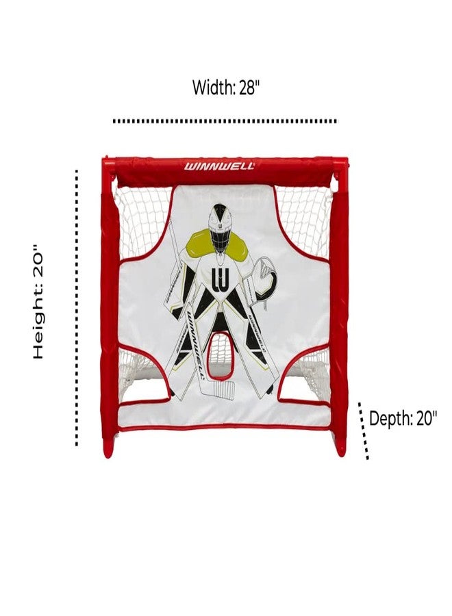 Winnwell Knee Hockey Goal Set - Indoor & Outdoor Hockey Training Equipment with Net Shooting Target, Sticks, Ball & Carry Case - Image 5