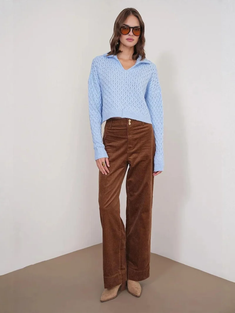 ميكسراي سترة قصيرة بقصة مريحة وياقة قميص