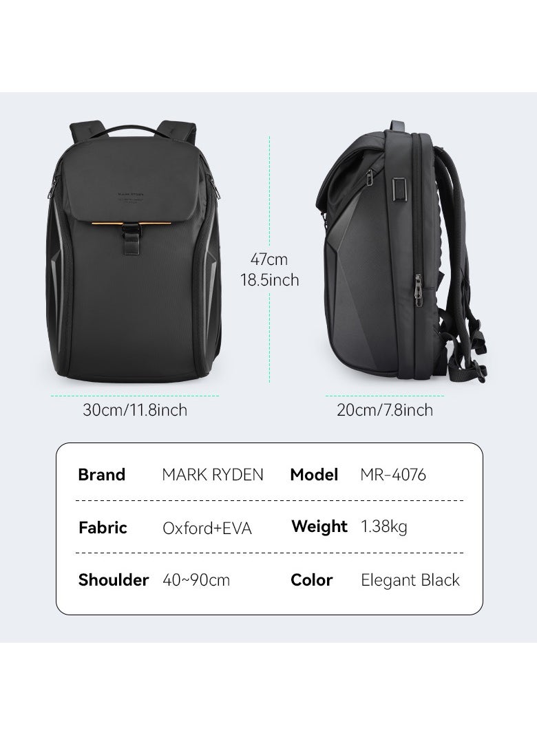 MARK RYDEN - Mark Ryden 4076 Waterproof Backpack, USB Charging, 15,6 inch Laptop, Anti-Collision EVA Hard Shell, Large Capacity - Image 1