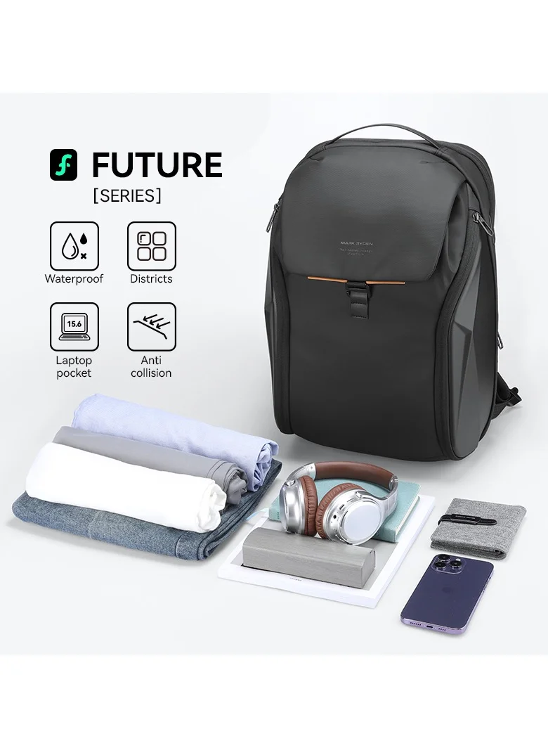 MARK RYDEN Mark Ryden 4076 Waterproof Backpack, USB Charging, 15,6 inch Laptop, Anti-Collision EVA Hard Shell, Large Capacity