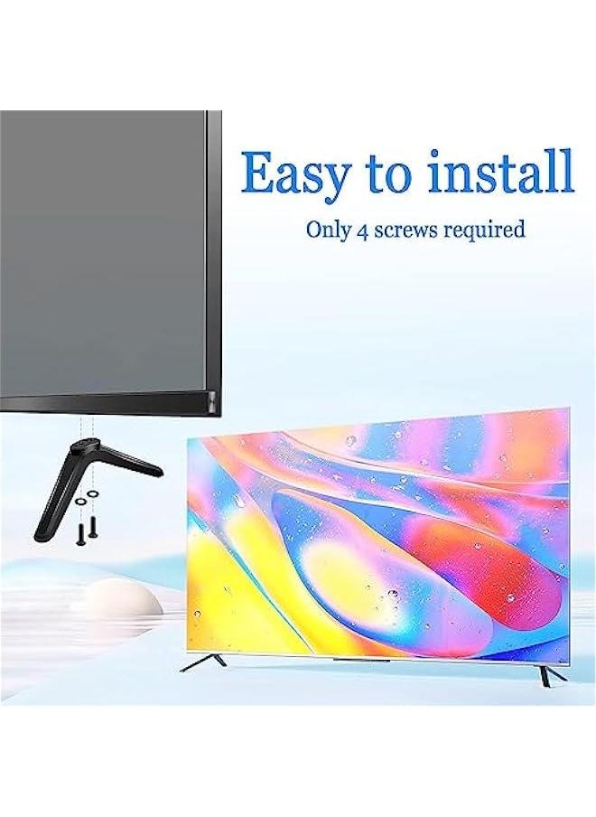HOOKOR - TV Stand Legs, Table Top TV Stand Base Replacement Legs for Most 32 to 55 Inch LCD LED for Samsung LG Sony VIZIO TCL KONKA TVs, with Cable Management, Hold up to 99lbs - Image 1