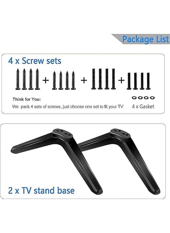 HOOKOR - TV Stand Legs, Table Top TV Stand Base Replacement Legs for Most 32 to 55 Inch LCD LED for Samsung LG Sony VIZIO TCL KONKA TVs, with Cable Management, Hold up to 99lbs - Image 1