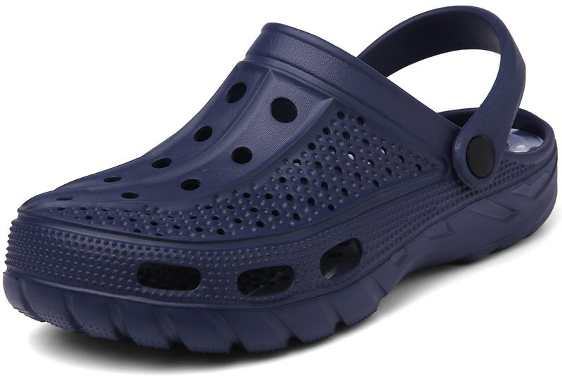 ChayChax Men's and Women's Arch Support Clogs Garden Shoes Slip-on Outdoor Beach Slippers with Removable Cushion Footbed, Navy Camo, 9.5-10.5 Women/8-9 Men - Image 2