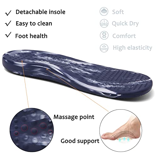 ChayChax Men's and Women's Arch Support Clogs Garden Shoes Slip-on Outdoor Beach Slippers with Removable Cushion Footbed, Navy Camo, 9.5-10.5 Women/8-9 Men - Image 5
