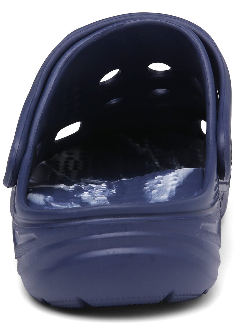 ChayChax Men's and Women's Arch Support Clogs Garden Shoes Slip-on Outdoor Beach Slippers with Removable Cushion Footbed, Navy Camo, 9.5-10.5 Women/8-9 Men - Image 4
