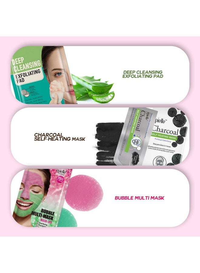 Epielle All In One Kit, Cleansing, Facial Sheet Mask, Peel Off, Fun Facial Mask Kit, Moisturizing Facial Skincare For Sensitive Skin & Acne | Spa Day Party, Mothers Day Gifts