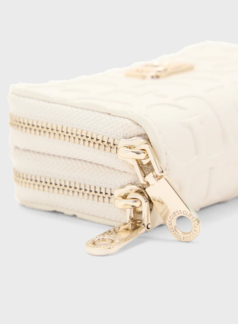 GUESS G Television Double Zip Mini Wallet