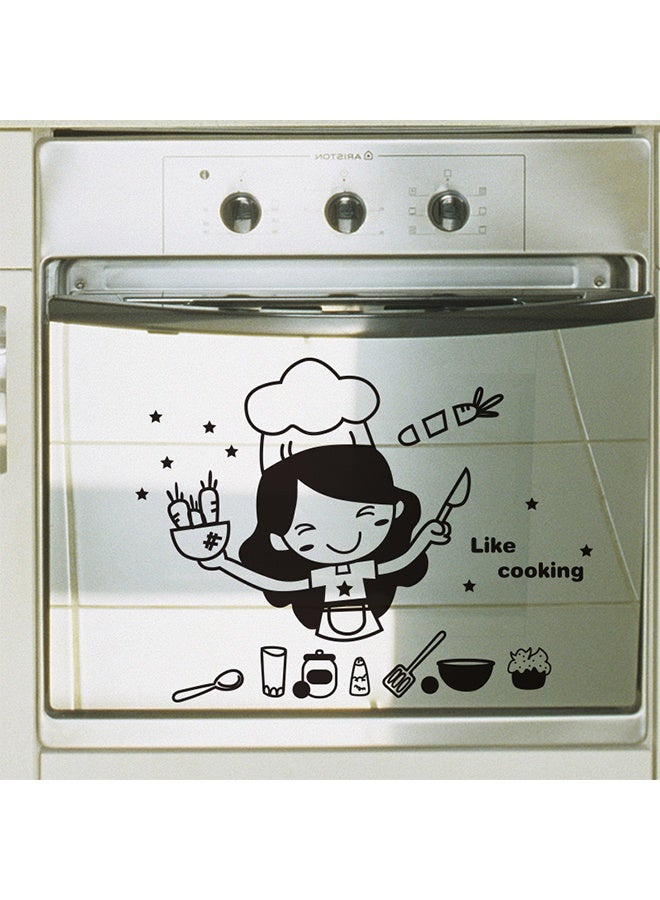 2PCS Cute Chef Chopping Kitchen Wall Sticker Multicolour 20x30cm - Image 5