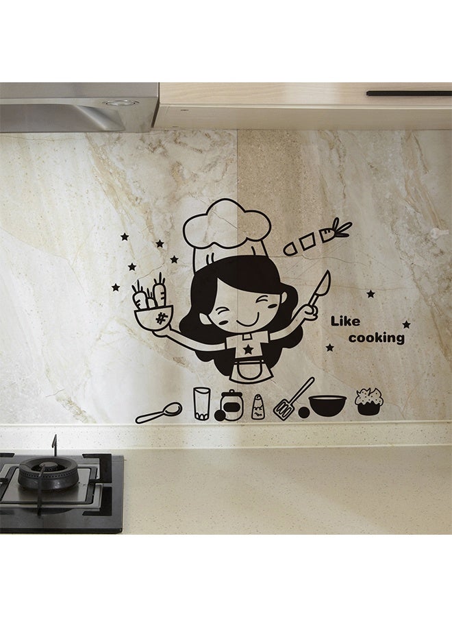 2PCS Cute Chef Chopping Kitchen Wall Sticker Multicolour 20x30cm - Image 4
