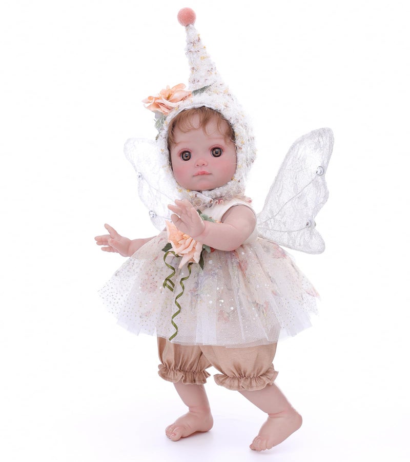 Cloveray Baby Doll 18 Inch Reborn Baby Dolls Realistic Lifelike Blush Fairy Newborn Girl Doll Real Life Baby Dolls with Accessories Gift for 3 Year Old Girls Pretend Play Collection - Image 3