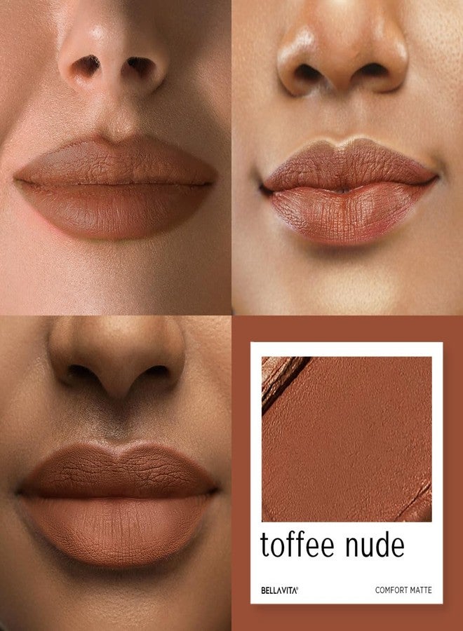 BellaVita Comfort Matte Priming Lipstick, Intense Colour, Creamy Matte Finish, Intense Moisturisation, Smooth Glide, Advance Color Locking Technology, Talc Free, Toffee Nude, 3.5 gm - Image 4