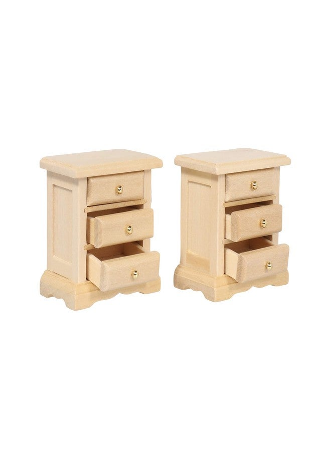 Inusitus Wooden Dollhouse Night Stands | Set of 2 | Bedside Tables | Dolls House Furniture | 1/12 Scale (Light) - Image 3