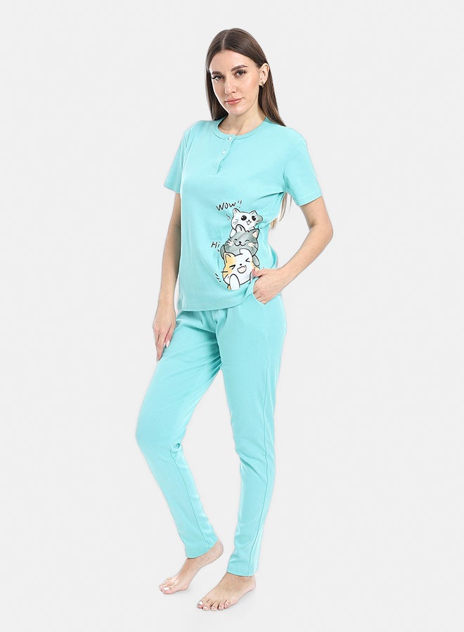 Red Circle pajama with panda print and buttons - Image 2
