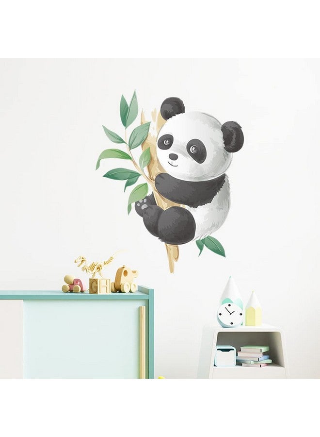 Boodecal Watercolor Cute Panda Climbing Bamboo Branch Kids Bed Decorations Decals Stickers for Home Kids Room Bedroom Nursery 14.5 in x 18.1 in - Image 2