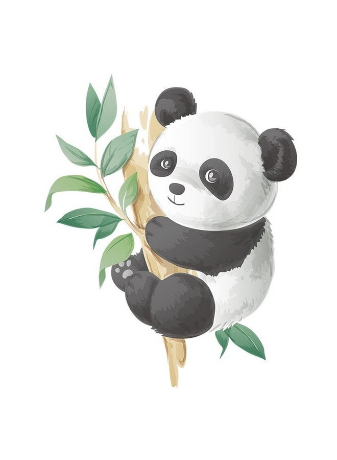 Boodecal Watercolor Cute Panda Climbing Bamboo Branch Kids Bed Decorations Decals Stickers for Home Kids Room Bedroom Nursery 14.5 in x 18.1 in - Image 1